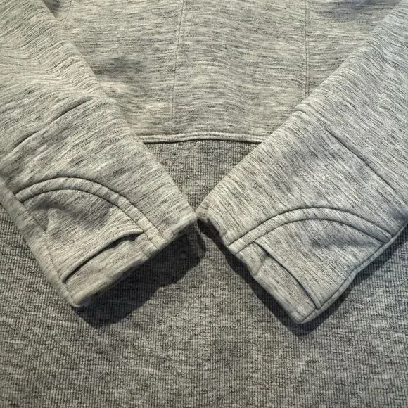 Athleta Victory Hoodie Jacket Full Zip Wmns M Gray Fitted Sweatshirt Thumbholes - Picture 8 of 11